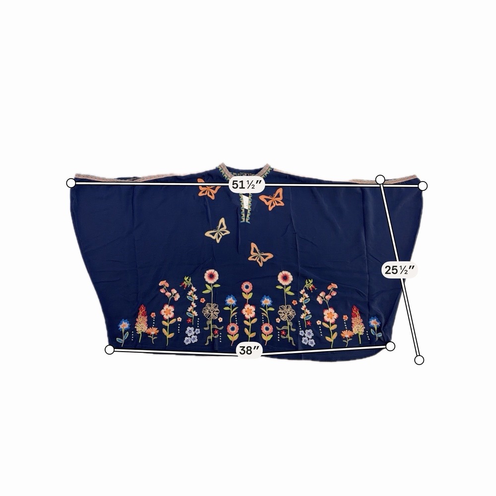 Johnny Was Imogen Poncho Nuria Embroidered Silk - Women's Size Xl - NWT $328 - Picture 16 of 16